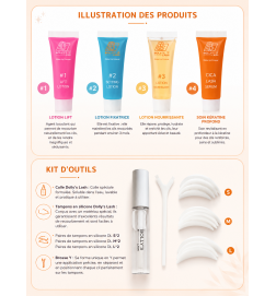 Rehaussement en tubes souples (lotions colorées ou blanches) : précision, volume et rapidité.