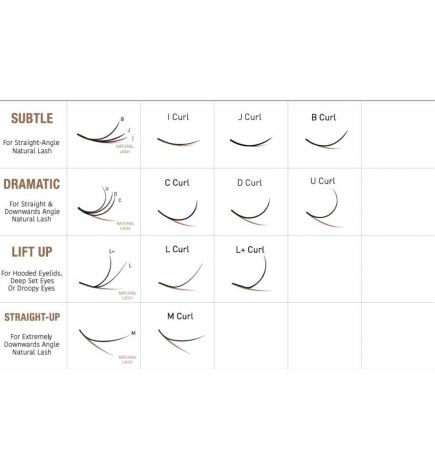 NOUVEATES Cils courbe L , L +, M 